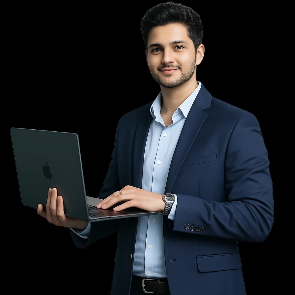 Sports digital marketing professional with a laptop